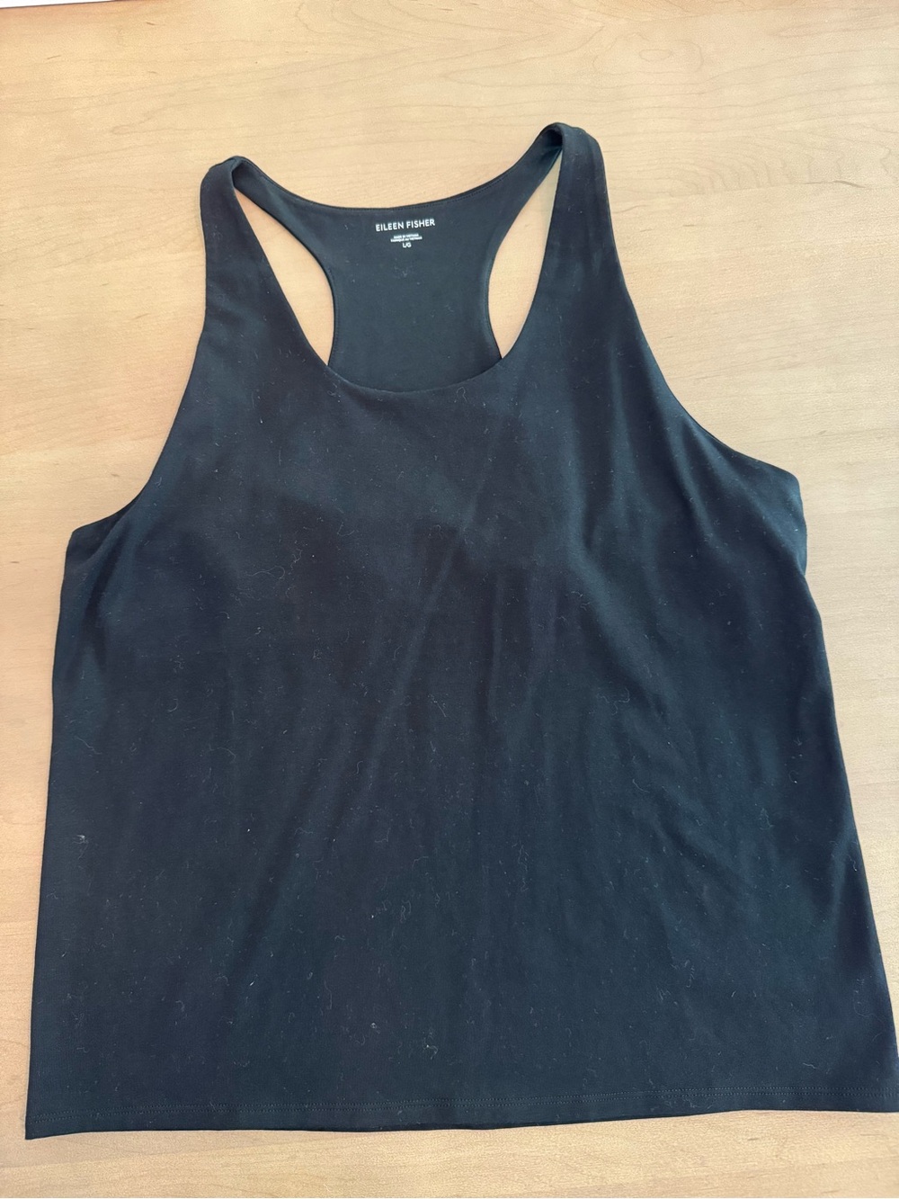 Eileen Fisher White Racerback Tank with Shelf Bra Medium